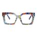 New color patterned large frame anti blue light flat mirror for European and American street photography, slimming glasses frame_desvips.com