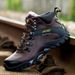 Men's Outdoor High Top Hiking Shoes Warm Padded Thick Bottom Fashion Snow Boots_desvips.com
