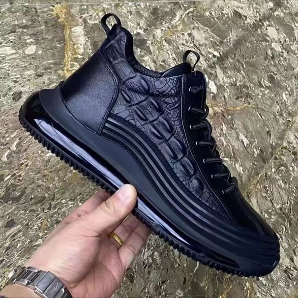 Men's 2023 Spring And Autumn New Thick Bottom Casual Trend Crocodile Pattern Fashion Men's Lightweight Sports Shoes_desvips.com