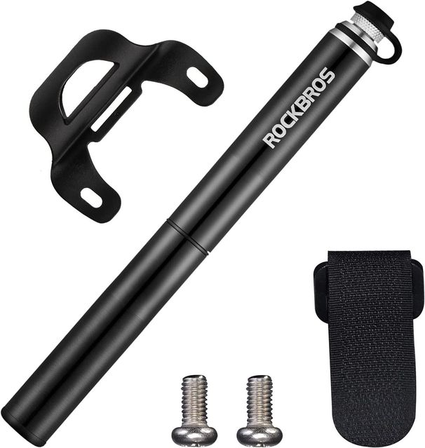 ROCKBROS bicycle mini pumps frame pump with pressure gauge and Presta Schrader valves 160 PSI_desvips.com