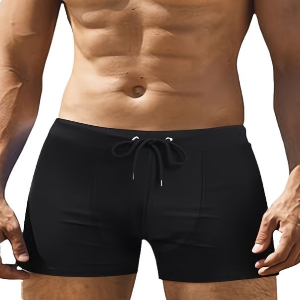 Men's Solid Swim Shorts - Slim Fit With Drawstring Waist Quick-Dry & Comfortable For Beach & Pool_desvips.com
