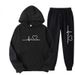 Autumn Winter New Men And Women Fashion Love Heart Printed Fleece Sports Set One_desvips.com