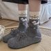 Autumn Original Wool For Women Color-Block Retro Fair Isle Mid-Calf Winter Japanese Style Cashmere Warm Slouch Socks_desvips.com