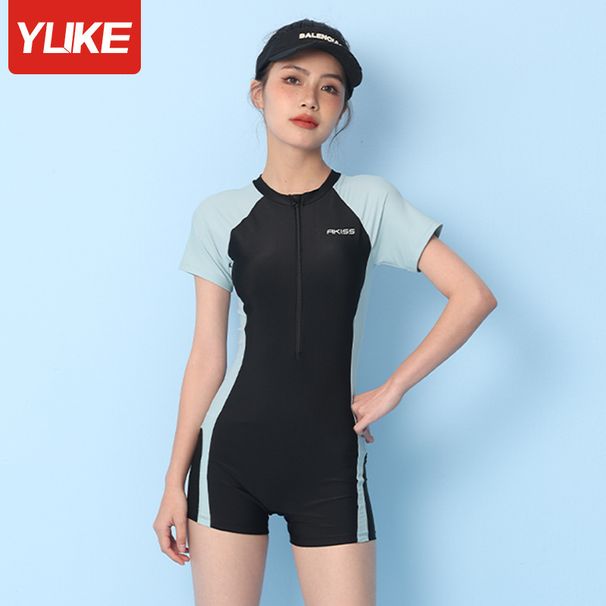 New High-end Conservative One-piece Swimsuit Adult Women, With Flat-cut Legs, Suitable Swimming Pools, Conceals Belly,_desvips.com