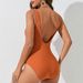 2025 New Triangle U-Shaped Beautiful Back One-Piece Fashionable Strap Swimsuit Racing Women Professional_desvips.com