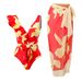 New One-piece Triangle Swimsuit For Women With Floral Slimming Chiffon Long Skirt Beach Bikini_desvips.com