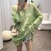 Factory Direct Sale Thin Women's Summer New Beach Long Sleeve Sun Protection Loose Cover-Up Drawstring Top Air_desvips.com