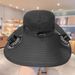 New Wide Brim Solar Fan Outdoor Fishing Hat,Sunscreen Sun Hat With Dual Fan Fast_desvips.com