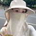 Full Range Outdoor Women's Summer Hat, Large Brim Face Mask, UV Neck Protection Sun Hat_desvips.com