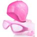 Silicone Large Frame Anti-fog Swimming Goggles + Silicone Ear Cap + Silicone Nose Clip Earplugs Set_desvips.com