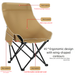 Outdoor Portable High-Back Folding Elevated Arc Moon Camping Fishing Chair, Leisure Beach Space Chair_desvips.com