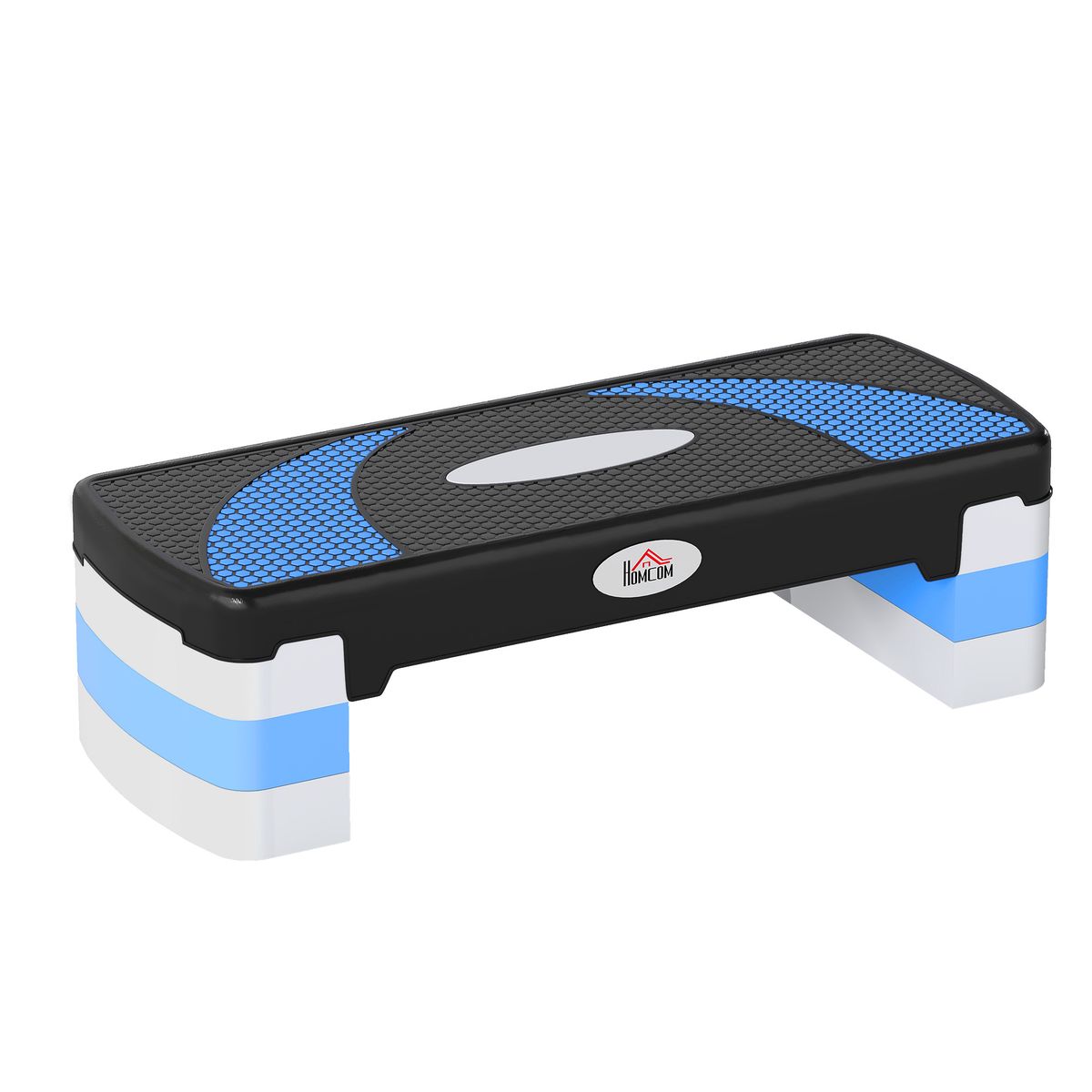 Step Fitness Per Aerobica Antiscivolo E Regolabile Su 3 Altezze, In PP, 80x31x20 Cm, Blu E Nero_desvips.com