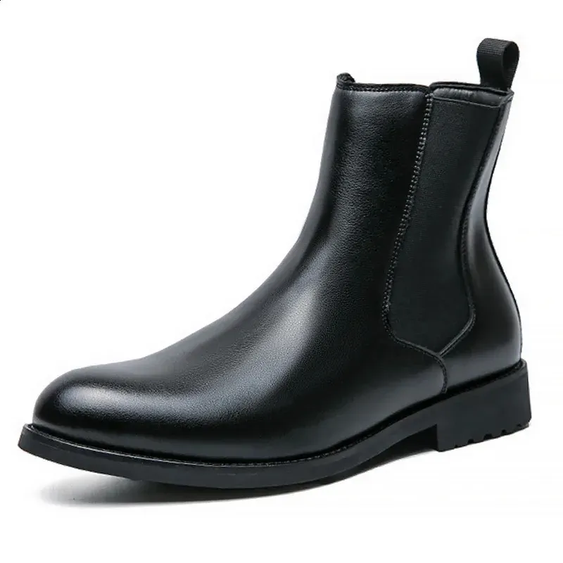 British Style Men Mid Calf Dress Business Formal Ankle Boots Autumn Men's Split Leather Shoes 240830_desvips.com