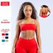 DFYNE Women's High Elastic Sports Bra And Pants Set Thin Strapped Matte Finish Backless Active Outfit_desvips.com