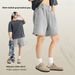 430g Heavyweight 100% Cotton American Trendy Brand Washed Distressed Men's Shorts Boxing Loose Fit Shorts_desvips.com