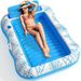 PVC Inflatable Pool Float For Two - Sunbathing Lounge With Headrest & Cup Holders (Leaf & Heart Design Heavy-Duty For Adults)_desvips.com