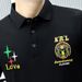 European High-end POLO Shirt Men's Trendy Brand Business Casual Versatile Embroidery Trend Slim Fit Ice Silk Lapel Short_desvips.com