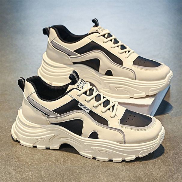 2025 Fashion Outdoor Sneakers Men's Artificial PU Splicing Breathable Thick Sole Non-Slip Wear-Resistant Running Shoes 39-44_desvips.com