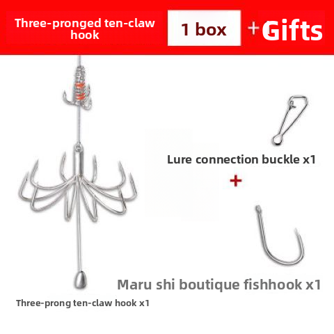 New Ten Claw Anchor Tied God I Love Invention Automatic Fishing Gear Fish Hook_desvips.com