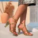 Shoes Gold Women's Irregular Heels Fashion Square New Toe Buckle Simple High Heel Sandals Women_desvips.com