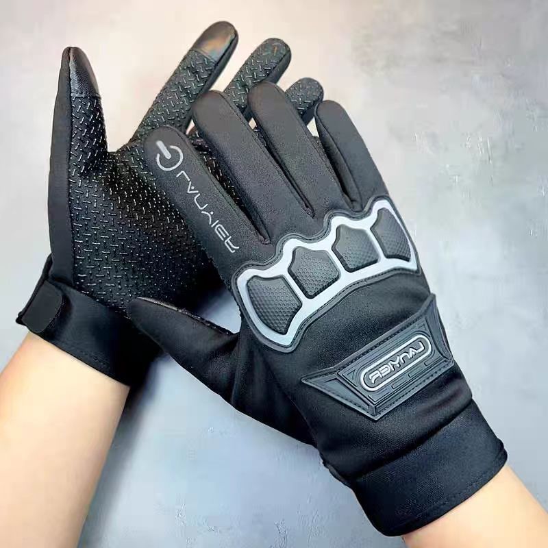 Men's Winter Outdoor Waterproof Riding Gl, Warm Plush Thick Windproof Touch Screen, Fall And Anti Slip Motorcycle_desvips.com