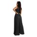 Women's Clothing sleeveless temperament casual V neck waist pleated loose wide leg jumpsuit_desvips.com
