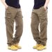 2025 New Work Pants Men's Casual Pants Elastic Waist Large Size Pants Multi-pocket Loose Trousers Construction Site Pants_desvips.com