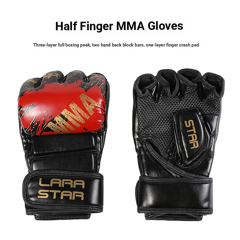 Laura Star Boxing Gloves Adult Half-finger Sanda Fighting Men And Women Punching Bag Training_desvips.com