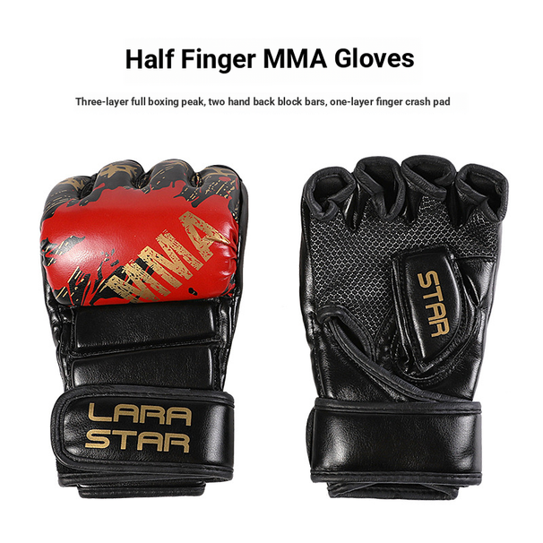 Laura Star Boxing Gloves Adult Half-finger Sanda Fighting Men And Women Punching Bag Training_desvips.com