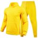 Autumn Winter Women Casual European Size Solid Color Fleece Loose Sweatshirt Sweatpants Two Piece Set Men_desvips.com