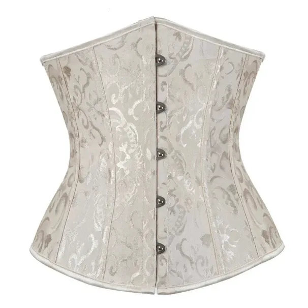 Sexy Gothic Satin Underbust For Women Bodice Waist Cincher Slimming Bbody Vintage Bustier Shaper Corset_desvips.com