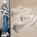 Thick soled height enhancing white shoes for women 2024 spring and summer new Korean low top sports shoes for students all match casual shoes_desvips.com