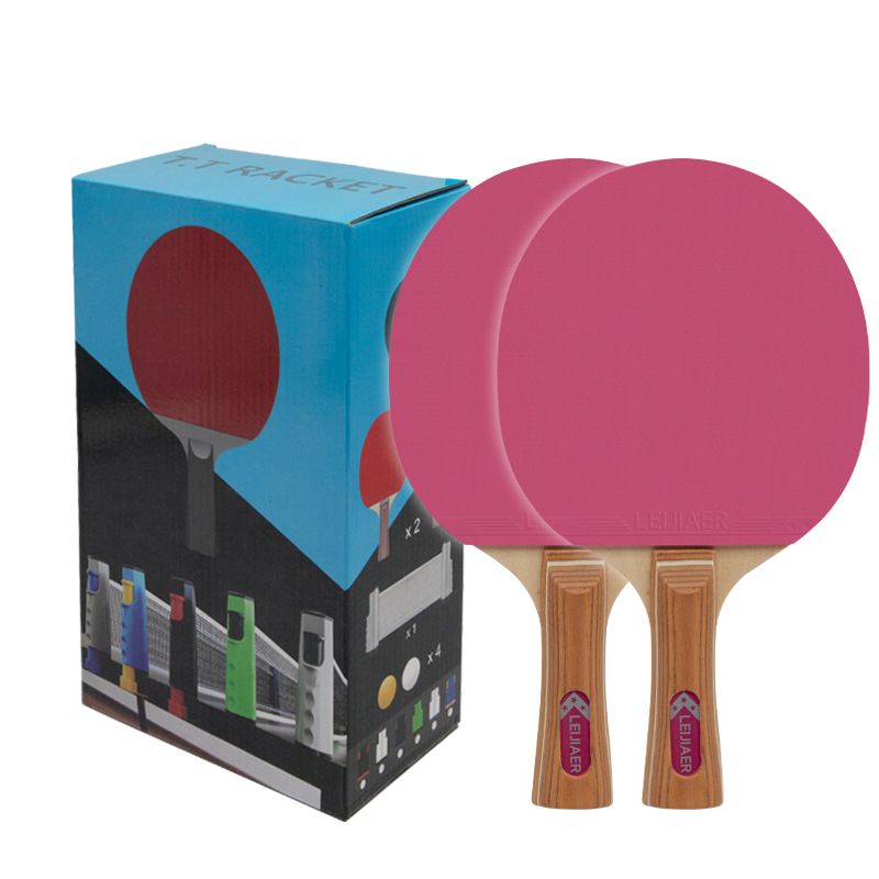 Hot Selling Colorful Boxed Automatic Retractable Net Frame Table Tennis Racket Set Two Rackets Four Balls_desvips.com