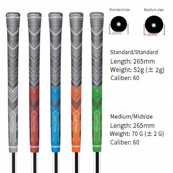 Premium Golf Club Grips - Rubber & Cord Hybrid Design For Irons & Woods - Standard & Midsize Sizes - Enhanced Swing Control & Comfort_desvips.com