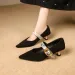 High Heel Sandals For Women: Elegant France-Style Pointed Toe Strappy Stilettos Black A6cb_desvips.com