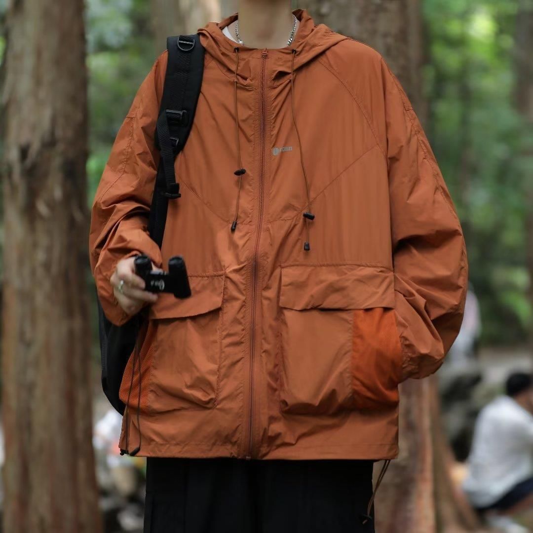 Unbeatable Quality Summer Thin Hooded Sun Protection Suit For Men's Instagram Brand Loose Trendy Outdoor UV Resistant Jacket_desvips.com