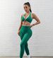 Women's Sports Bra Yoga Wear Set European And American Cross-Over Design Running Fitness Trousers Two-Piece Set_desvips.com