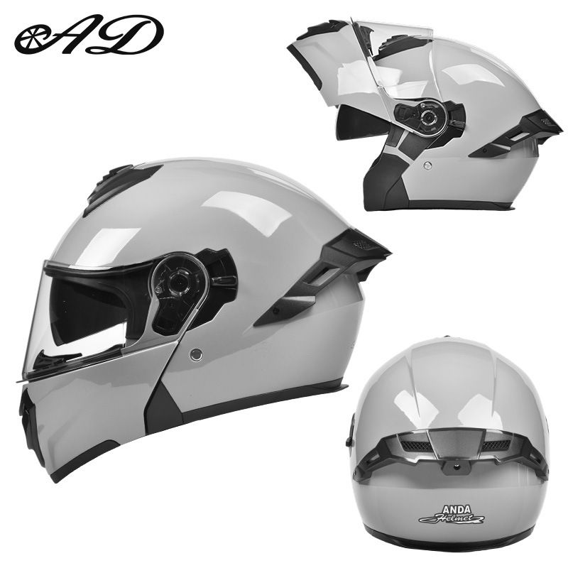 AD Electric Motorcycle Helmet, Men's And Women's Winter Motorcycle Full Face Helmet, All Season Safety Helmet, 3C Certified Flip Up Helmet_desvips.com