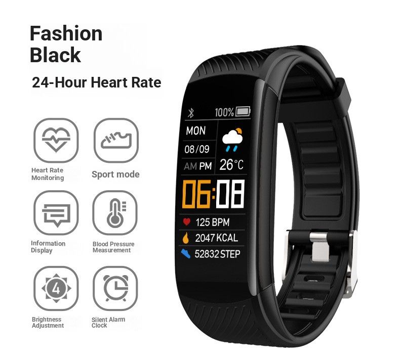 Cross-border Exclusive C5S Smart Bracelet, Sports Step Counting News, Heart Rate, Blood Pressure, Blood Oxygen, Bluetooth Bracelet_desvips.com