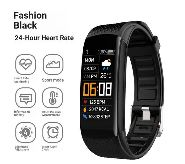 Cross-border Exclusive C5S Smart Bracelet, Sports Step Counting News, Heart Rate, Blood Pressure, Blood Oxygen, Bluetooth Bracelet_desvips.com