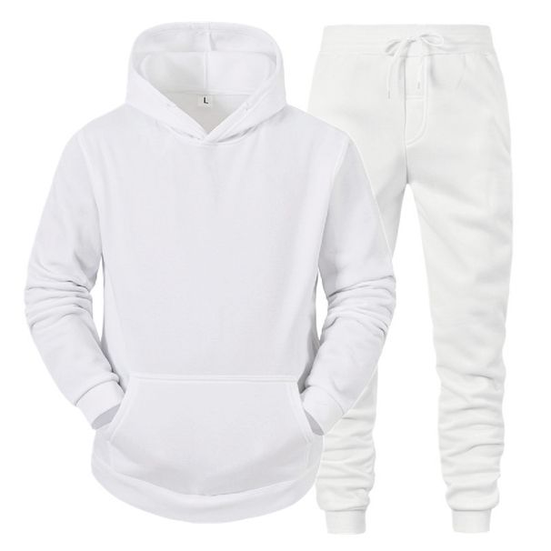 Sports Clothing Hoodie Suit Light Plate Solid Color Sweater Sports 2 Piece Set Autumn And Winter Fleece_desvips.com