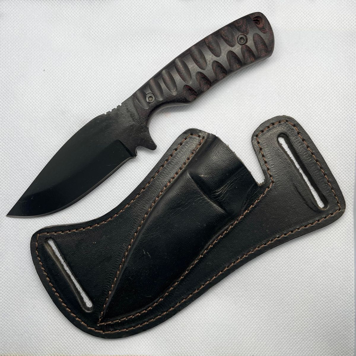 Full Tang Fixed Blade Hunting Knife With Sheath, 4 Inch Stainless Steel Blade, Ergonomic Black Micarta Handle, Tactical Knife For Hunting Essentials,_desvips.com