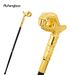 Golden OK Luxury Flower Cane Fashion Decorative Walking Stick Elegant Cosplay Cane Crosier 93cm Performance Stage Cane_desvips.com