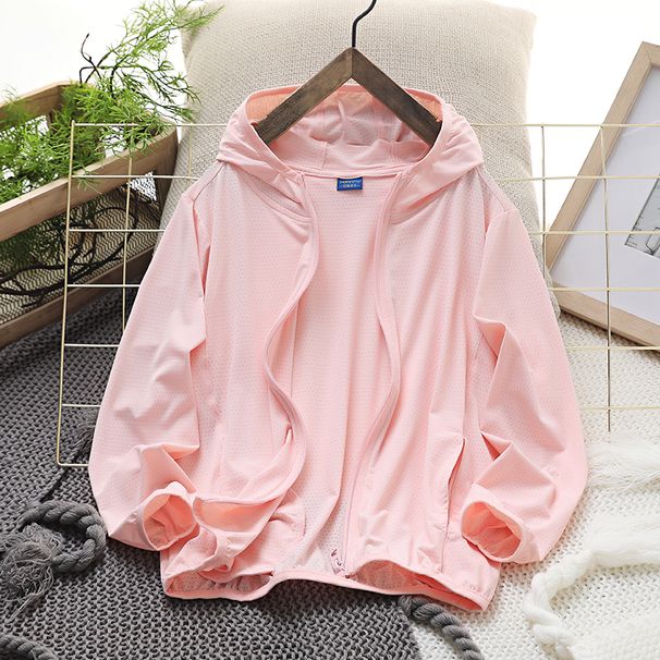 Sun Protection Ice Silk Light Thin Breathable Comfortable Hooded Summer Outwear Boys And Girls Casual Wind Shield_desvips.com