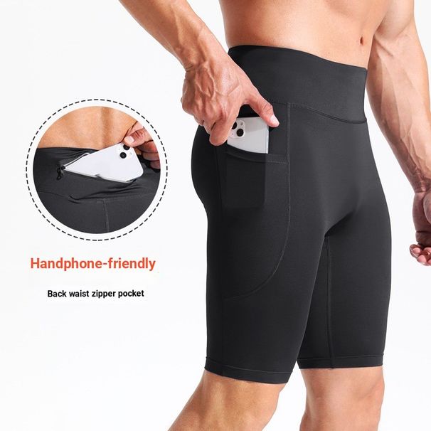 High Elastic Quick-drying Training Fitness Basketball Sports Tight High Waist Running And Cycling Compressed Shorts_desvips.com