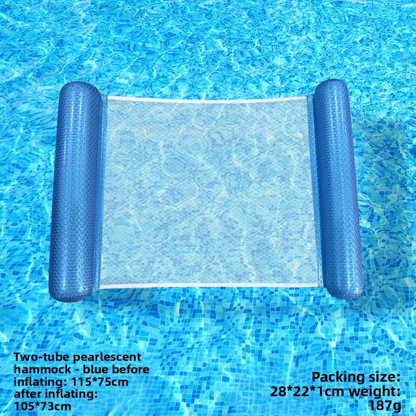 Eco-Friendly 2-Tube Inflatable Water Hammock With Mesh Seat - Pearlized Floating Lounger For Adults (Heavy-Duty PVC Quick-Dry & Portable)_desvips.com