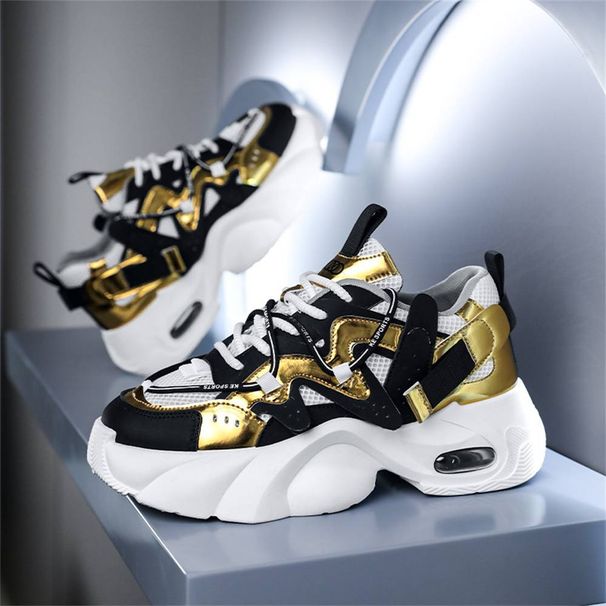 Fashion Sneakers Jogging Shoes Youth Men's Artificial PU Splicing Low Top Lace-Up Thick Sole Non-Slip Wear-Resistant Running Shoes 39-46_desvips.com