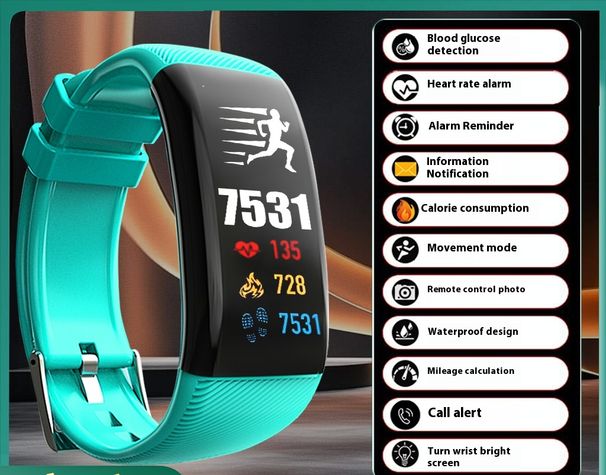 Smart Bracelet Sports Sugar Oxygen Blood Pressure Heart Rate Sleep Multifunctional Pedometer Bluetooth Electronic Couple_desvips.com