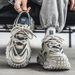 Spring Autumn 2027 Fashion Sneakers Dad Shoes Men PU+Mesh Breathable Tire Bottom Thick Sole Non-Slip Wear-Resistant Running Shoes 39-44_desvips.com
