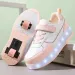 Athletic Outdoor Pink Fashion Girls LED Light Roller Skate Shoes Children with Two Wheels Sneakers for Boys Kids H241122_desvips.com